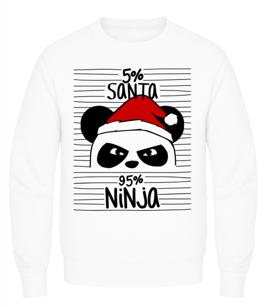 Santa Ninja Panda - Männer Pullover AWDis - Weiß - Vorn