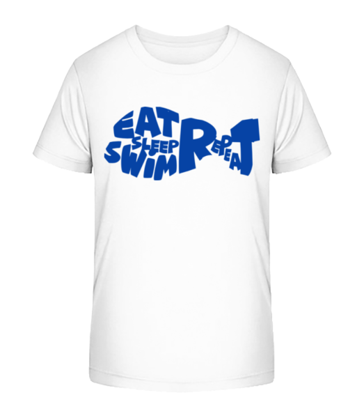 Eat Sleep Swim - Kinder Bio T-Shirt Stanley Stella - Weiß - Vorne