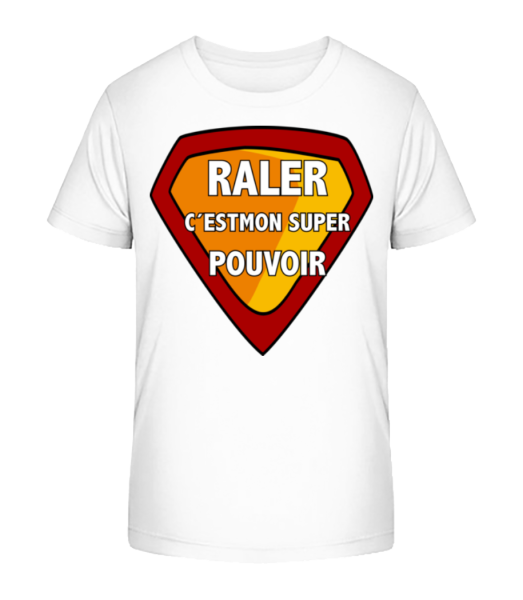 Raler C´Esmon Super Pouvoir - T-shirt bio Enfant Stanley Stella - Blanc - Devant