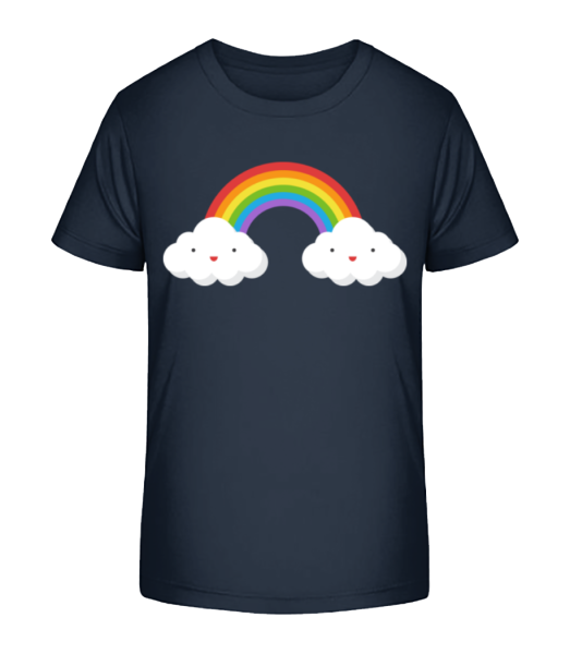 Glückliche Regenbogen - Kinder Bio T-Shirt Stanley Stella - Marine - Vorne