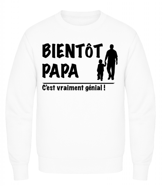 Bientôt Papa - Sweatshirt Homme AWDis - Blanc - Devant