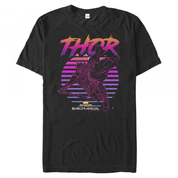 Marvel - Thor Ragnarok - Thor 80s - Homme T-shirt - Noir - Devant