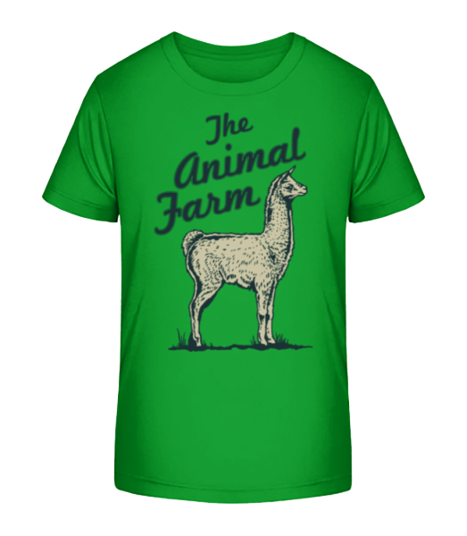 Llama The Animal Farm - Kinder Bio T-Shirt Stanley Stella - Grün - Vorne