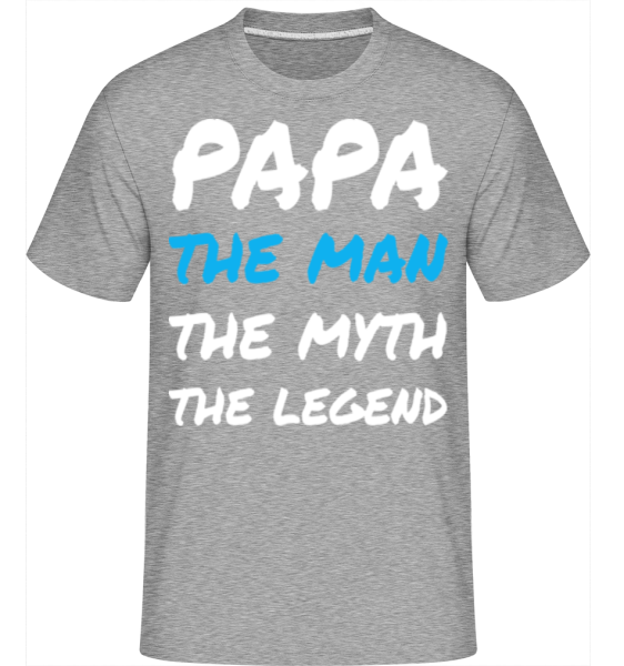 Papa The Man - Shirtinator Männer T-Shirt - Grau meliert - Vorne