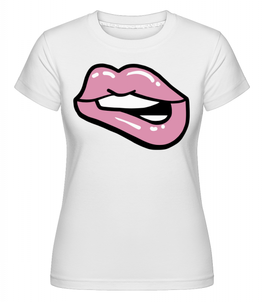 Pink Lips - Shirtinator Frauen T-Shirt - Weiß - Vorn