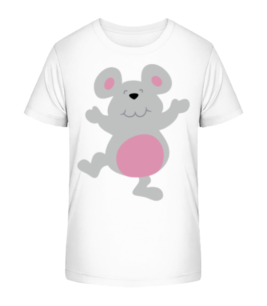 Kinder Comic - Maus - Kinder Bio T-Shirt Stanley Stella - Weiß - Vorne