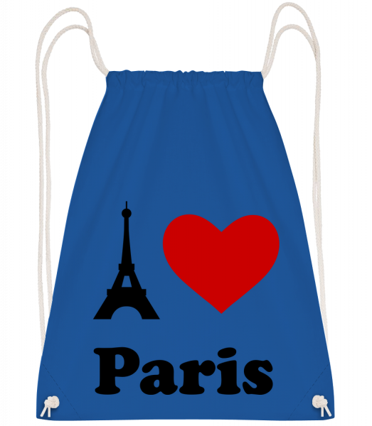 I Love Paris - Sac à dos Drawstring - Bleu royal - Devant