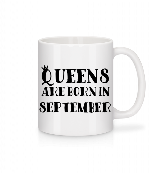 Queens Are Born In September - Mug en céramique blanc - Blanc - Devant