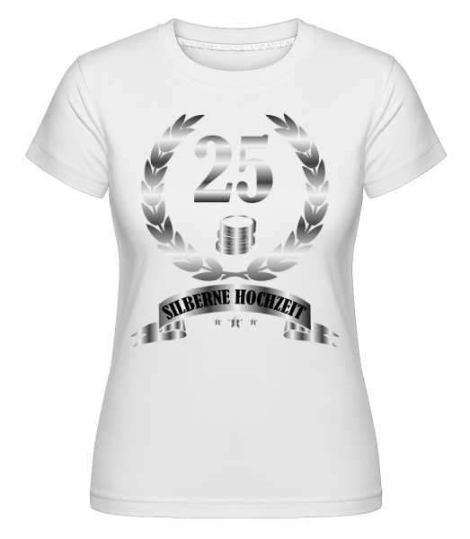25 Jahre Silberne Hochzeit - Shirtinator Frauen T-Shirt - Weiß - Vorn