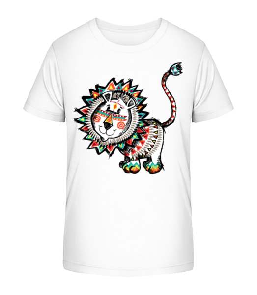 Indiander Löwe - Kinder Bio T-Shirt Stanley Stella - Weiß - Vorne