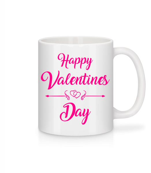 Happy Valentines Day - Mug en céramique blanc - Blanc - Devant