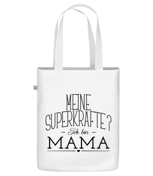 Superkräfte Mama - Bio Tasche - Weiß - Vorne