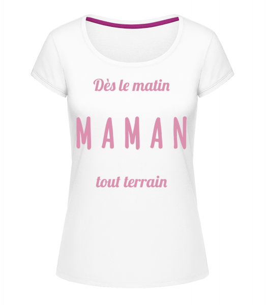 Maman Tout Terrain - T-shirt à col rond Megan - Blanc - Devant