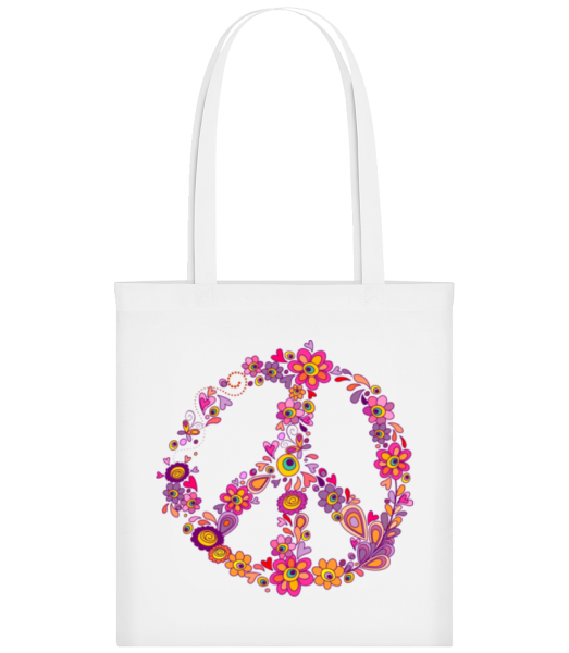 Peace Sign Flowers - Tote Bag - Blanc - Devant