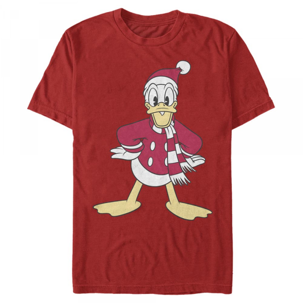 Disney Classics - Mickey Mouse - Donald Duck Donald Hat - Christmas - Homme T-shirt - Rouge - Devant