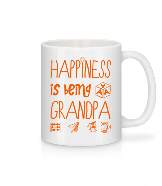 Happiness Is Beeing Grandpa - Mug en céramique blanc - Blanc - Devant