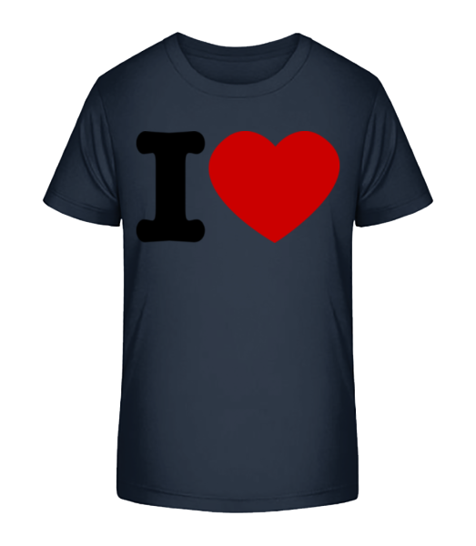 I Love cœur - T-shirt bio Enfant Stanley Stella - Bleu marine - Devant