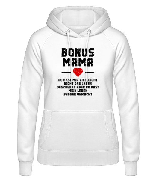 Bonus Mama - Frauen Hoodie - Weiß - Vorne