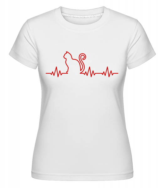Pulsation Chat -  T-shirt Shirtinator femme - Blanc - Devant