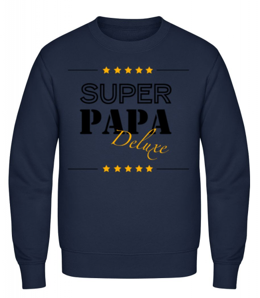Super Papa Deluxe - Männer Pullover - Marine - Vorne