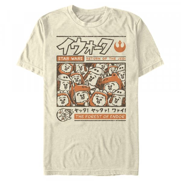 Star Wars - Ewoks Manga - Männer T-Shirt - Creme - Vorne
