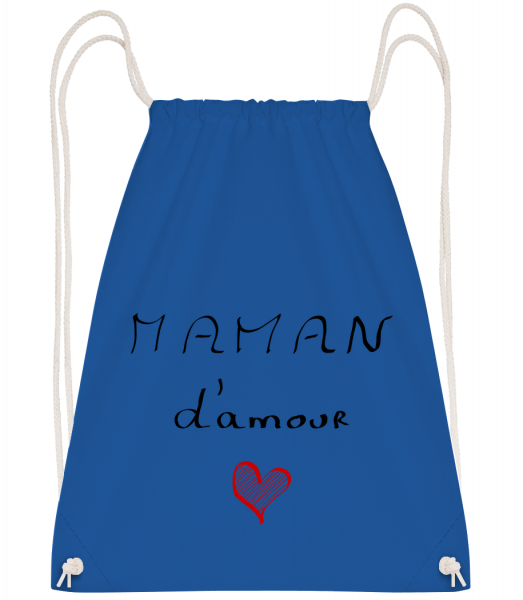 Maman D'Amour - Sac à dos Drawstring - Bleu royal - Devant