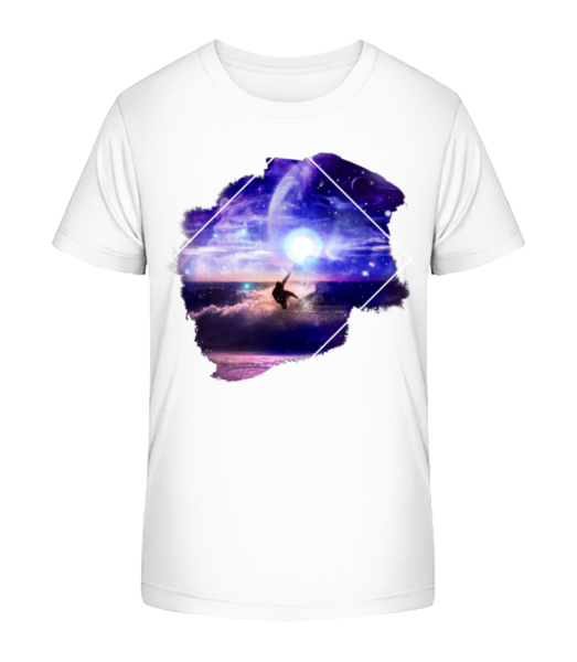 Galaktischer Surfer - Kinder Bio T-Shirt Stanley Stella - Weiß - Vorne
