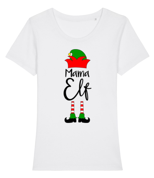 Mama Elf - T-shirt bio Femme Stanley Stella - Blanc - Devant