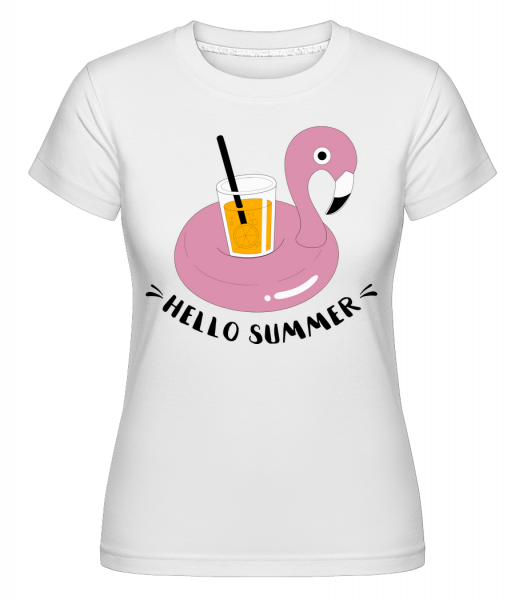 Hello Summer Flamingo -  T-shirt Shirtinator femme - Blanc - Devant