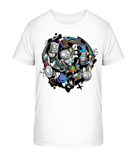 Roboter Welt - Kinder Bio T-Shirt Stanley Stella - Weiß - Vorne