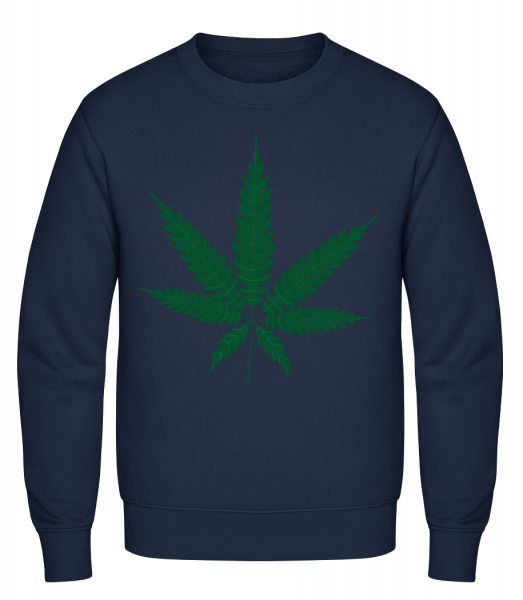 Cannabis - Sweat-shirt classique avec manches set-in - Marine - Devant