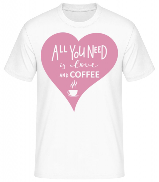 Love And Coffee - Männer Basic T-Shirt - Weiß - Vorne