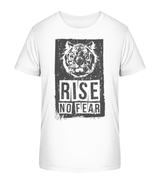Rise No Fear Tiger - Kinder Bio T-Shirt Stanley Stella - Weiß - Vorne