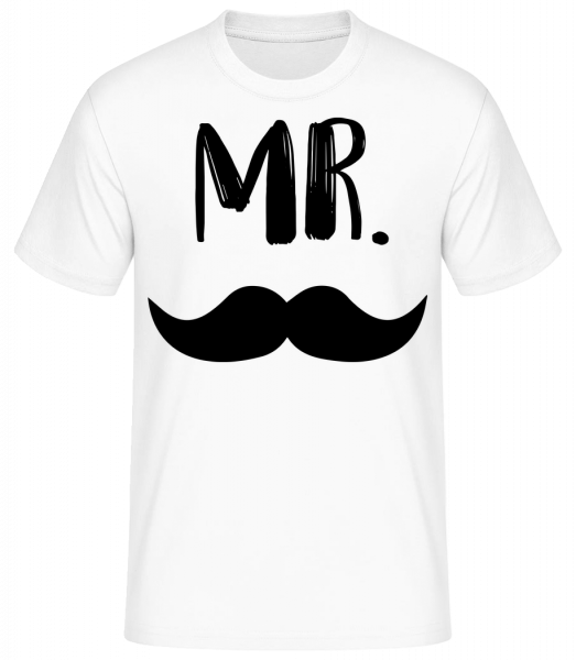 Mr. - Männer Basic T-Shirt   - Weiß - Vorn