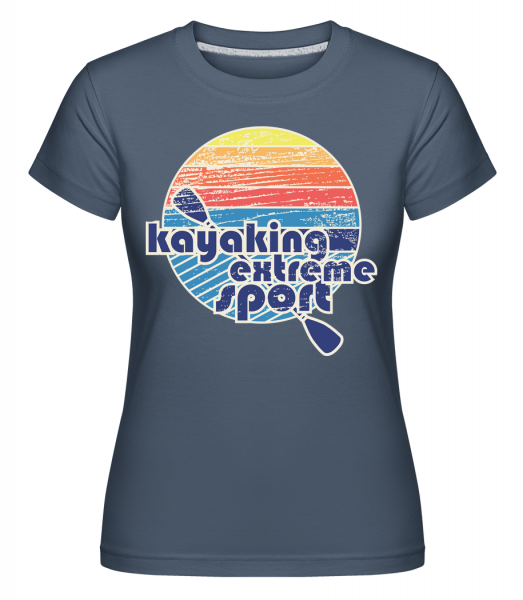 Kayaking Logo - Shirtinator Frauen T-Shirt - Denim - Vorn