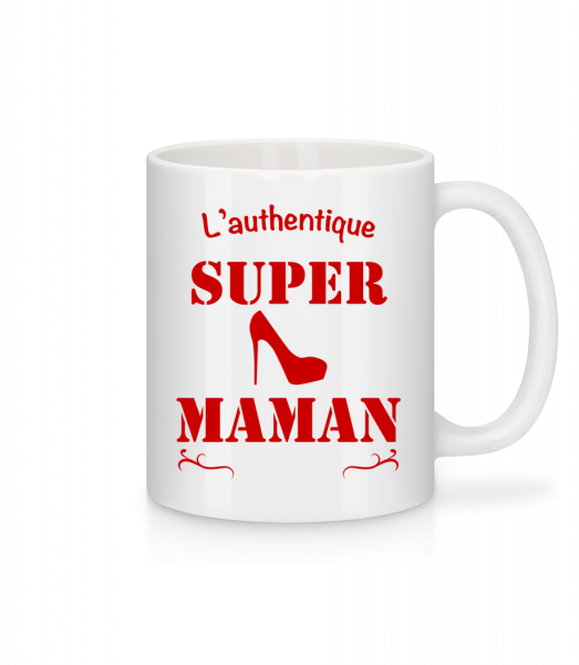 L'Authentique Super Maman - Mug en céramique blanc - Blanc - Devant