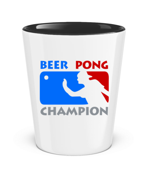 Beer Pong Champion - Schnapsglas zweifarbig - Weiß / Schwarz - Vorne