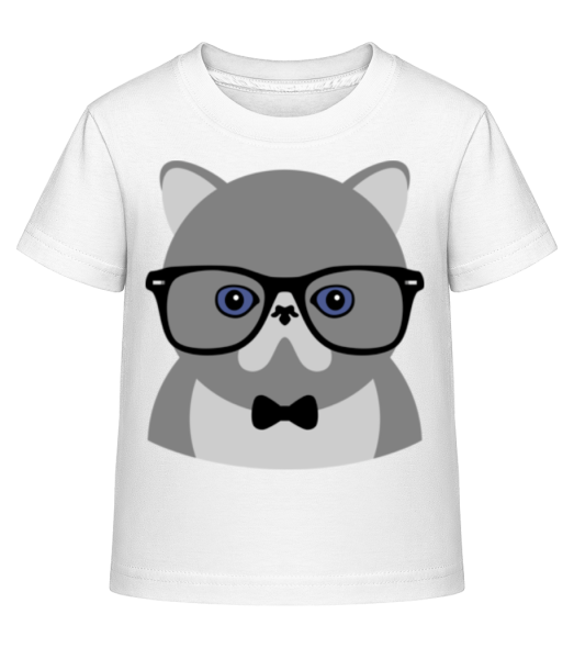 Hipster Bulldoge - Kinder Shirtinator T-Shirt - Weiß - Vorne