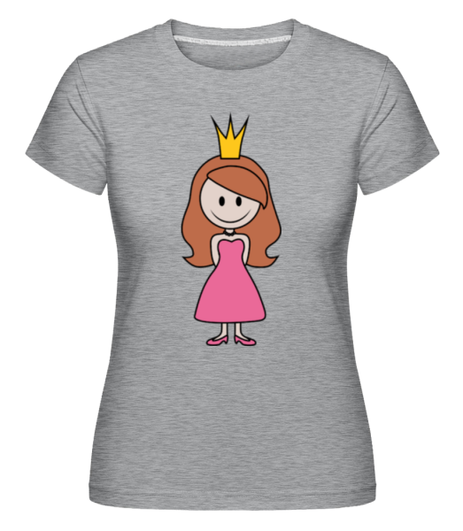 Prinzessin Comic Pink - Shirtinator Frauen T-Shirt - Grau meliert - Vorne