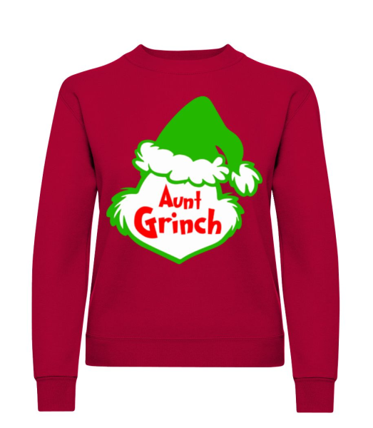 Aunt Grinch - Frauen Pullover - Rot - Vorne