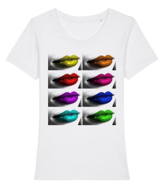 Lèvres Arc-En-Ciel - T-shirt bio Femme Stanley Stella - Blanc - Devant