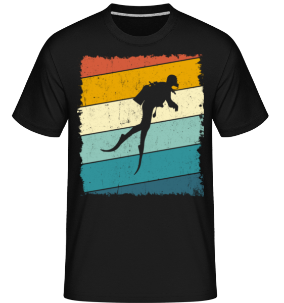 Plongeur Rétro -  T-Shirt Shirtinator homme - Noir - Devant