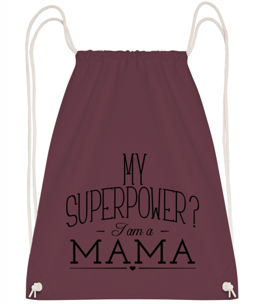 Superpower Mama - Sac à dos Drawstring - Bordeaux - Devant