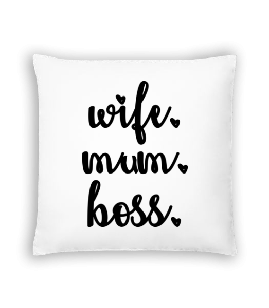 Motif Wife Mum Boss - Coussin - Blanc - Devant
