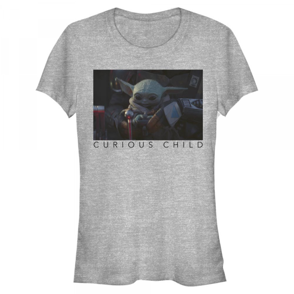 Star Wars - The Mandalorian - The Child Curious Photo - Femme T-shirt - Gris chiné - Devant