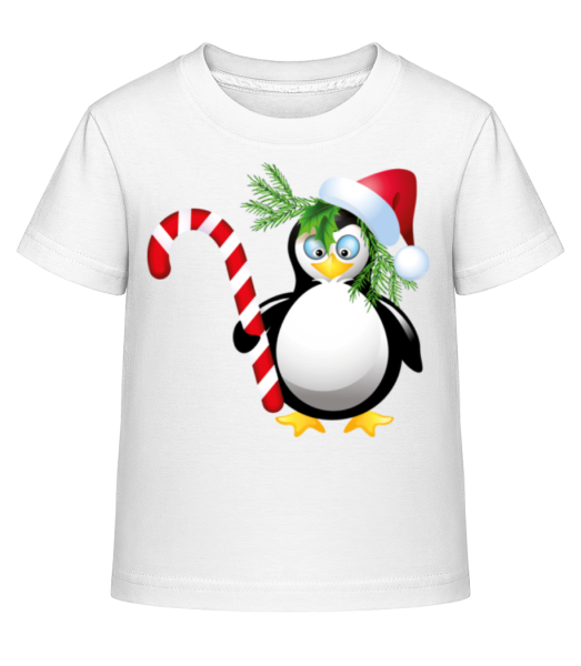 Santa Pinguin - Kinder Shirtinator T-Shirt - Weiß - Vorne