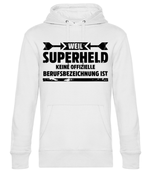 Superheld - Unisex Premium Hoodie - Weiß - Vorne