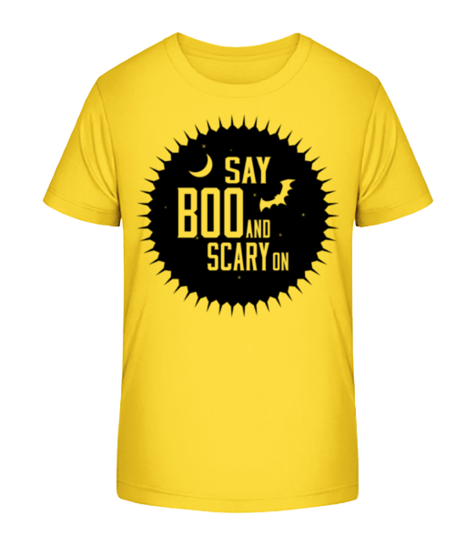 Say Boo And Scary On - Kinder Bio T-Shirt Stanley Stella - Gelb - Vorne