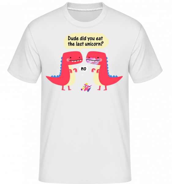 Last Unicorn And Dinosaurs -  T-Shirt Shirtinator homme - Blanc - Devant
