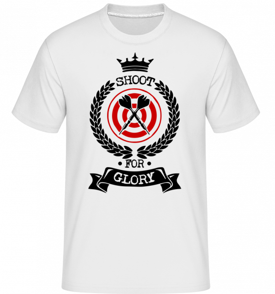 Darts Shoot For Glory - Shirtinator Männer T-Shirt - Weiß - Vorn